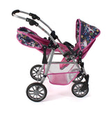 Bayer Chic 2000 - Cochecito para muñecas Twinny, Cochecito Doble para Dos muñecas, Cochecito Gemelo para niños de 4 a 8 años, Unicornio, Rosa Marino, 691-43