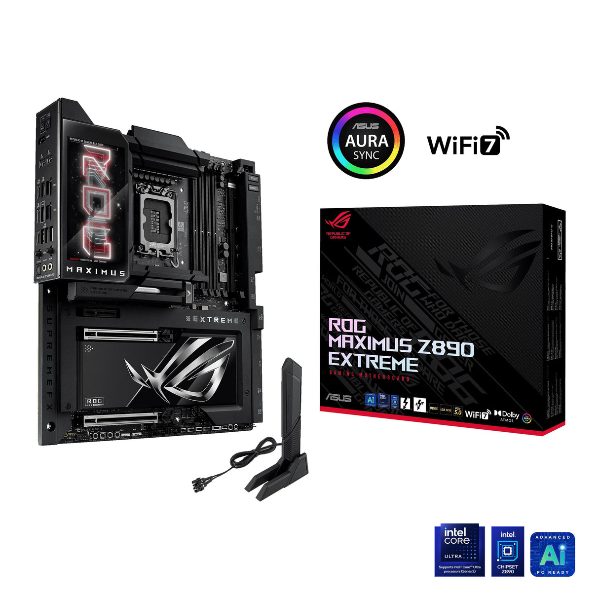 ASUS ROG Maximus Z890 Extreme - Placa Base E-ATX, 24+2+1+2 etapas de Potencia, DDR5, PCIe 5.0 Compatible con GPU de última generación, Seis Ranuras M.2, WiFi 7, Puertos Thunderbolt 5