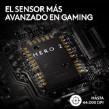 Logitech G PRO X SUPERLIGHT 2 LIGHTSPEED Ratón inalámbrico Gaming, Europa del Este Envases, 8K, ligero, 60g, HERO 2, 888 IPS, 44K DPI, 5 botones programables, USB-C, PC/Mac - Negro