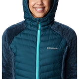 Columbia Powder Lite Sherpa Hybrid Jacket, Chaqueta Acolchada para Mujer, Night Wave, Talla XS