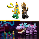 LEGO Fortnite Klombo- Figura de Dinosaurio para Jugar y Exponer - Minifiguras de Banano Aventurero Isleño y Oro - Regalo Gamer para Niños y Niñas de 10+ Años Fans del Videojuego 77077