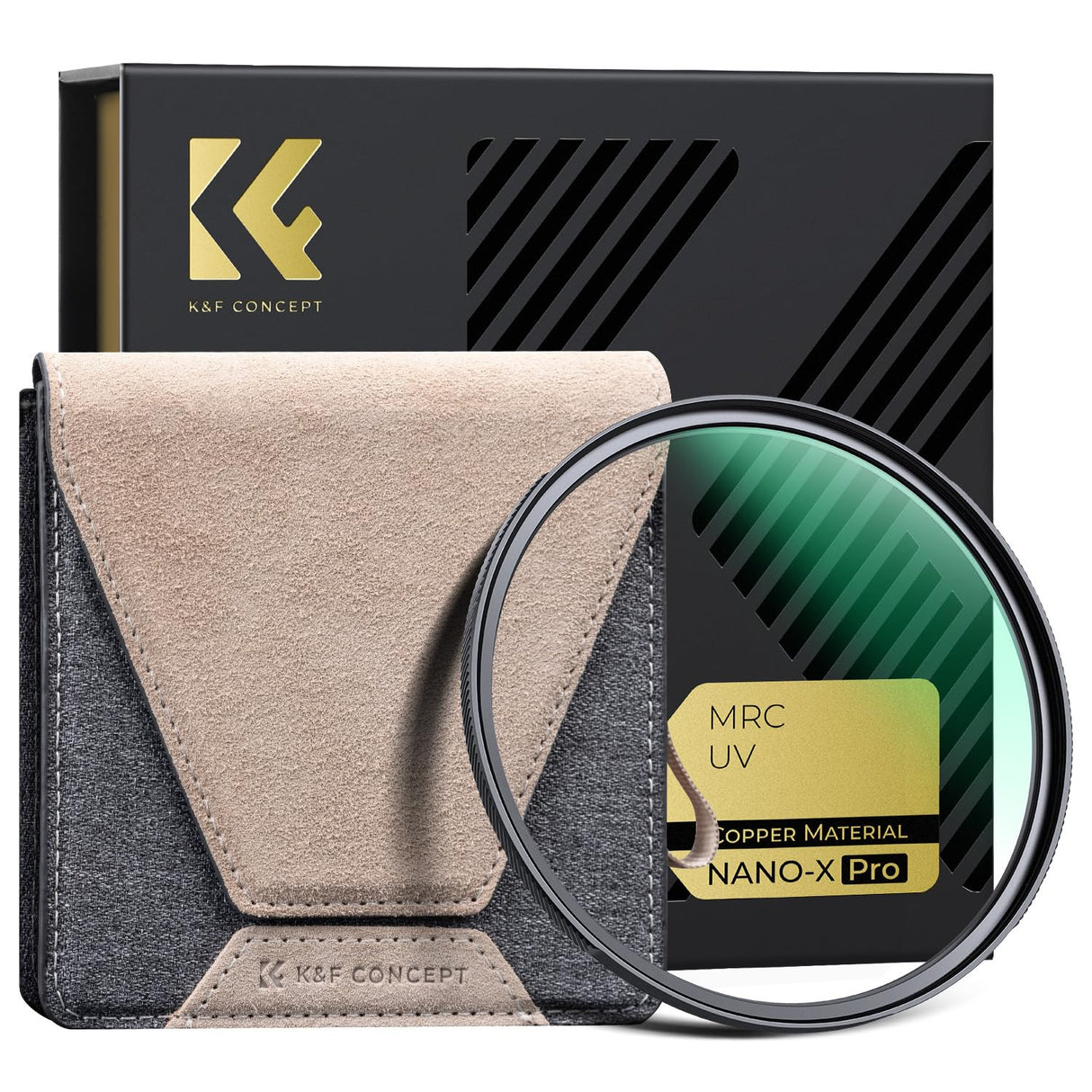 K&F CONCEPT Nano-Xcel Pro 82mm Filtro UV de Protección MC UV Ultradelgado con Marco de Cobre Vidrio óptico HD con 36 Capas Revestimiento Nano con Estuche de Filtro