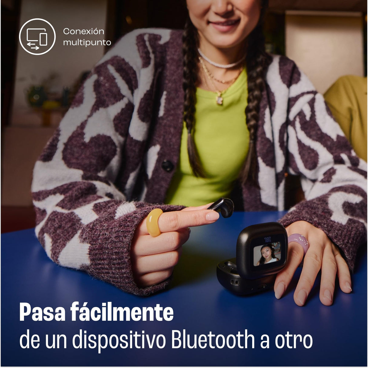 JBL Live Flex 3 Auriculares inalámbricos de botón True Wireless con cancelación de ruido adaptable, hasta 50 horas de reproducción, Bluetooth, audio de alta resolución, azul