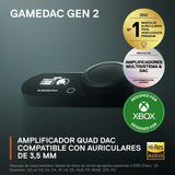 SteelSeries GameDAC Gen 2 (Xbox) amplificador de audio de alta resolución - ESS Sabre Quad-DAC - Cancelación de ruido por IA - Audio espacial 360° - Certificado de alta resolución - PC, Xbox, PS5, PS4