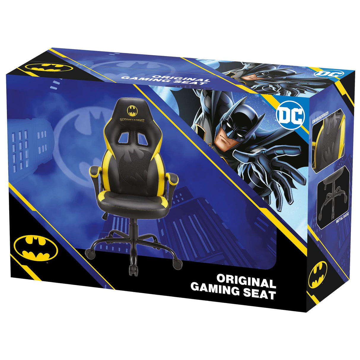 Subsonic Batman Original Silla Gaming, Negro y Amarillo