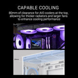 ASUS A31 Plus TG ARGB - Chasis PC ATX (Compatible con Placas Base con Conector Oculto, radiadores de 360 mm y gráficas de 380 mm, 4 Ventiladores ARGB, Cristal Templado, gestión de Cables), Blanco