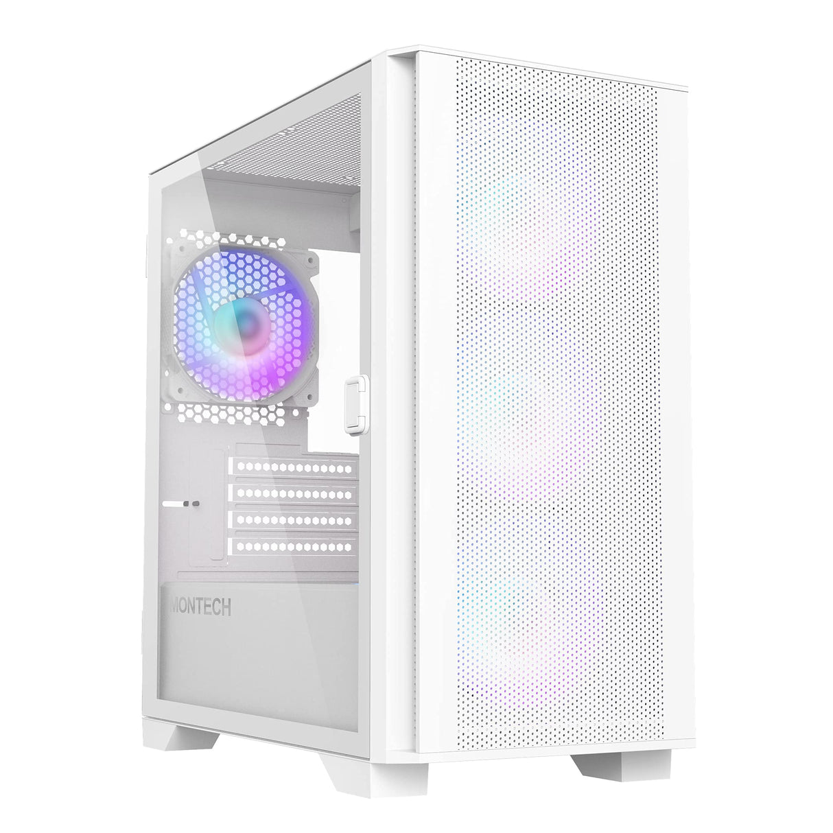MONTECH Air 100 ARGB, Micro-ATX, Vidrio Templado - Blanco