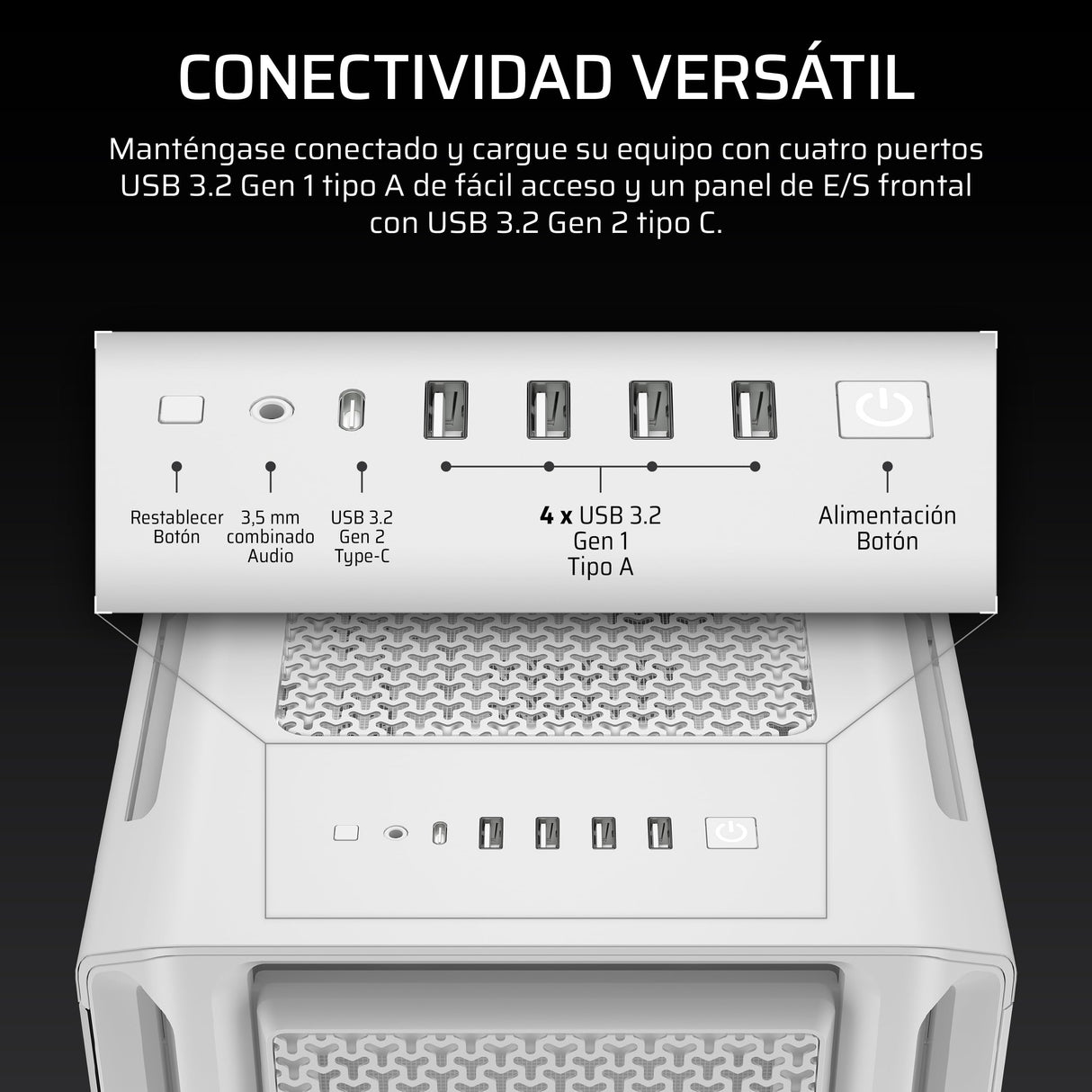 CORSAIR 5000T Caja Mid–Tower ATX para PC – Paneles de Flujo de Aire Frontales y en el Techo extraíbles, Interior Espacioso, ASUS BTF, MSI Project Zero, Gigabyte Project Stealth – Blanco