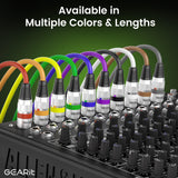 GEARit Cable de micrófono XLR (10 pies, paquete de 6) – Cable de micrófono XLR blindado equilibrado de 3 pines macho a hembra para mezclador, estudio, podcast, multicolor, 10 pies, paquete de 6