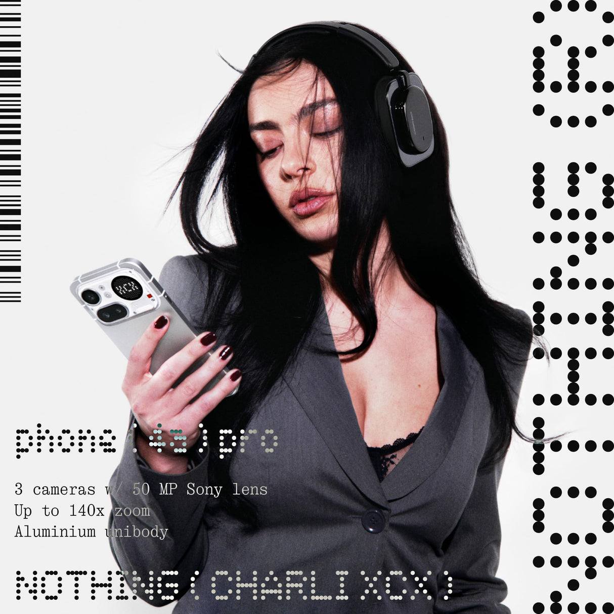 Nothing Phone (4a) Pro - Triple Cámara 50MP, Ultra Zoom 140x, Smartphone Unibody Metal, Batería Larga Duración, Carga Rápida 50W, AMOLED 144Hz, Glyph Bar, 12GB+256GB - Negro
