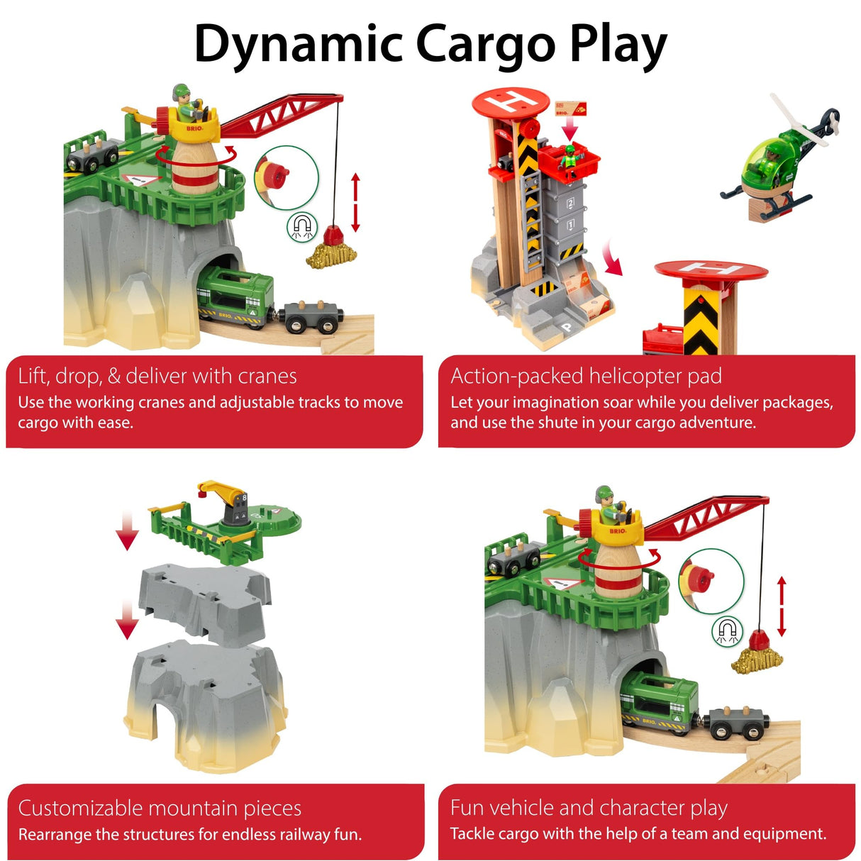 BRIO World - Set de Carga de montaña, Circuito de Tren con Accesorios, 49 Piezas, Edad 3+ Años