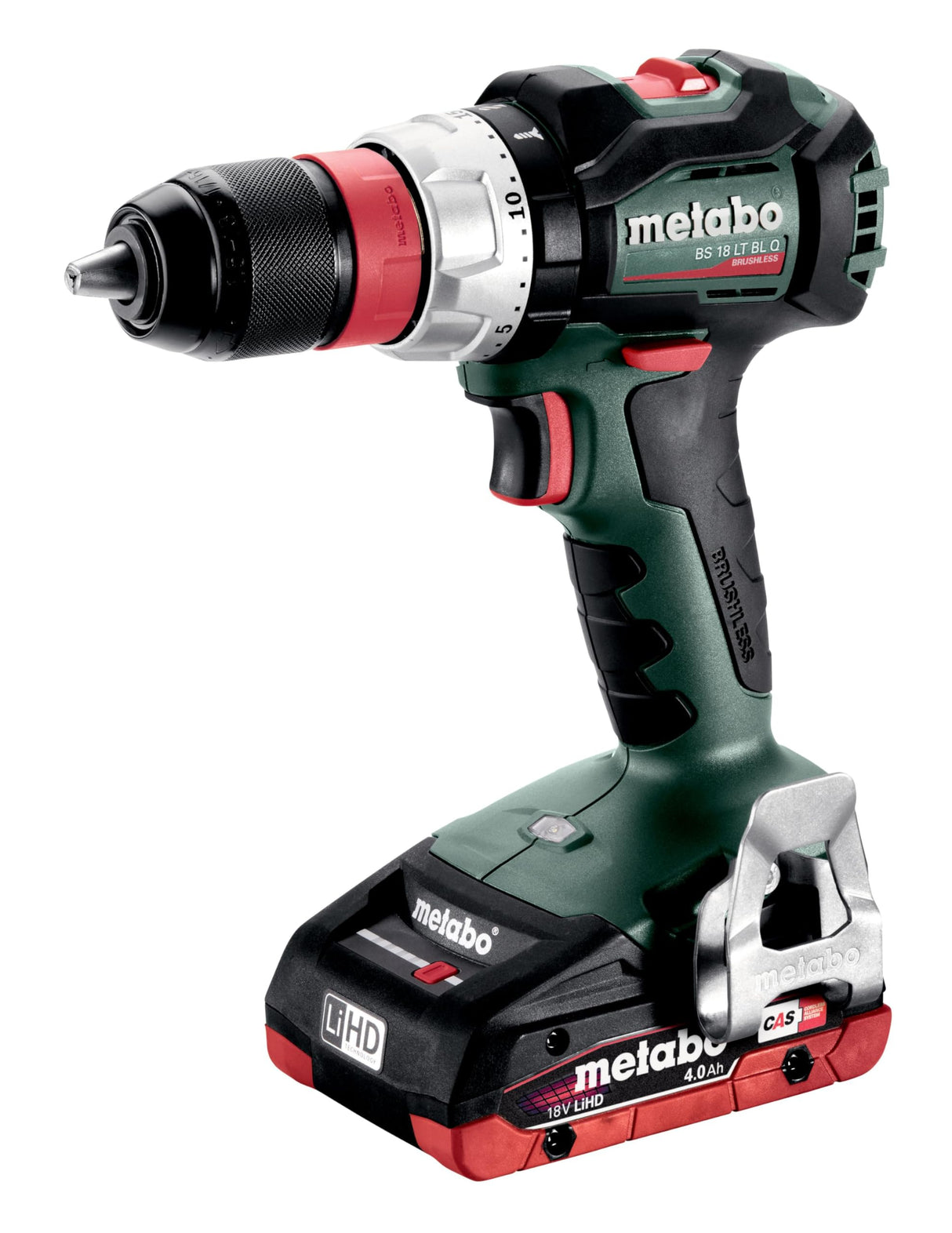 METABO 602334800 - Taladro atornillador sin escobillas a bateria 18V / 2x LiHD 4,0 Ah Li-Ion BS 18 LT BL Q con maletín