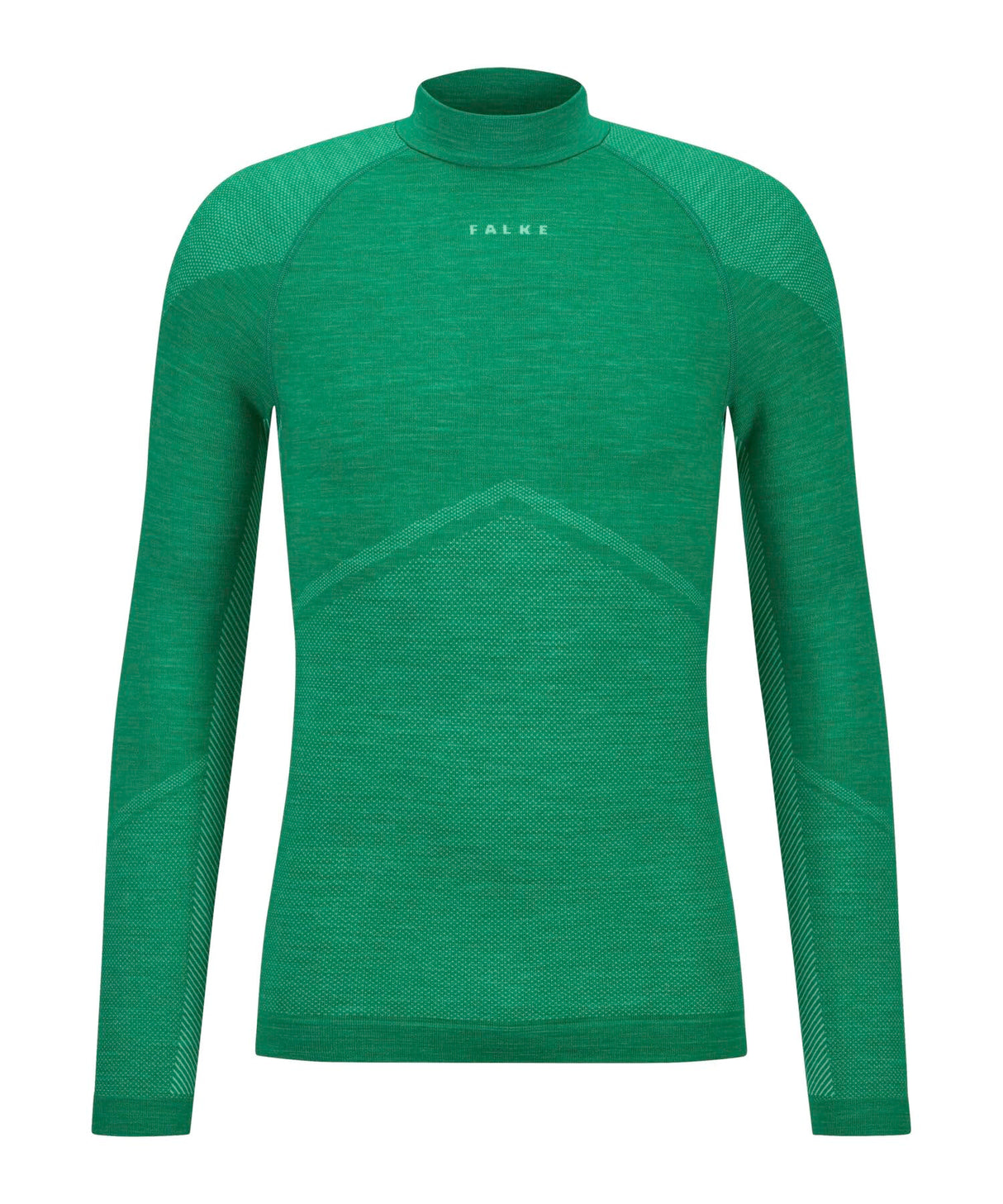 FALKE Wool-Tech Round Neck M L/s SH Lana Hilo Funcional Secado rápido 1 Pieza, Capa de Base Superior Hombre, Verde Grass Green 7014 Trend, XL