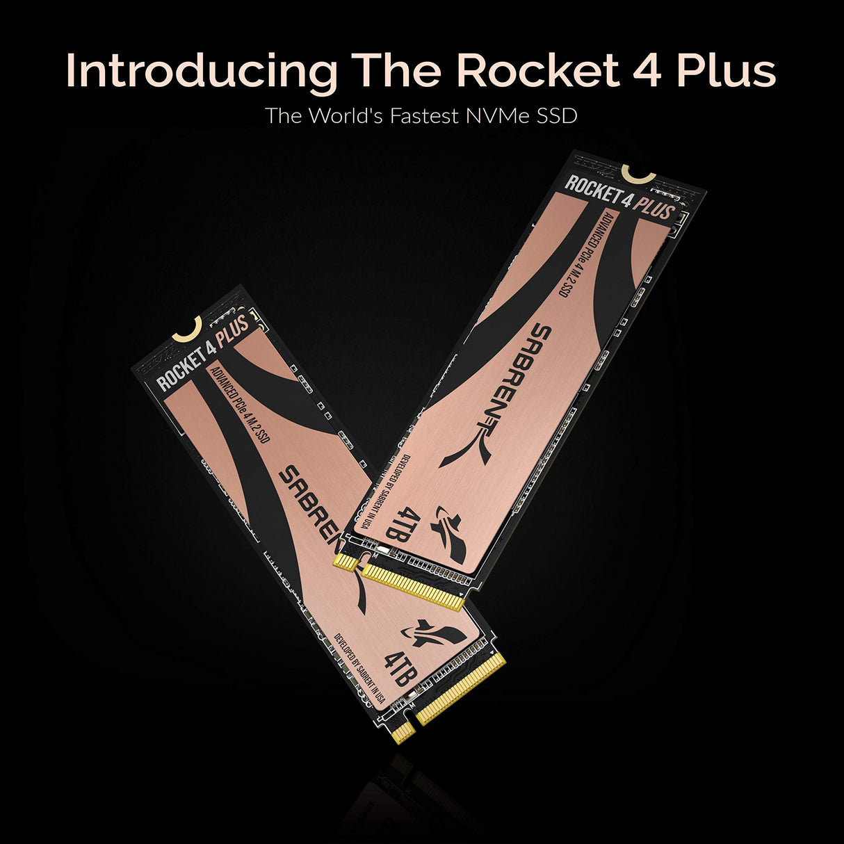 SABRENT Rocket Unidad de estado sólido interna 4 PLUS SSD con disipador térmico de 4TB PCIe Gen 4 NVMe M.2 2280, velocidad extrema, gestión térmica [SB-RKT4P-HTSP-4TB]
