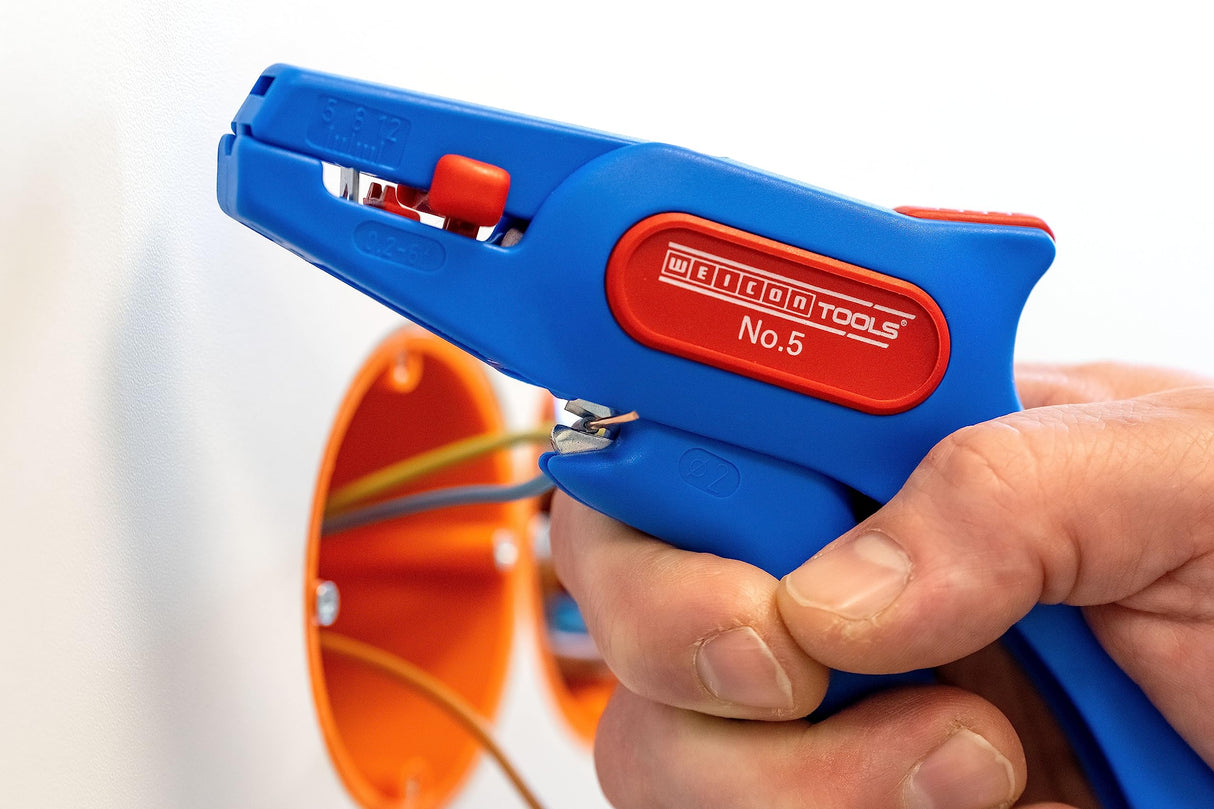 WEICON TOOLS Nº 5 - Juego de 12 pelacables automáticos para todo tipo de conductores flexibles y macizos de 0,2 – 6,0 mm²