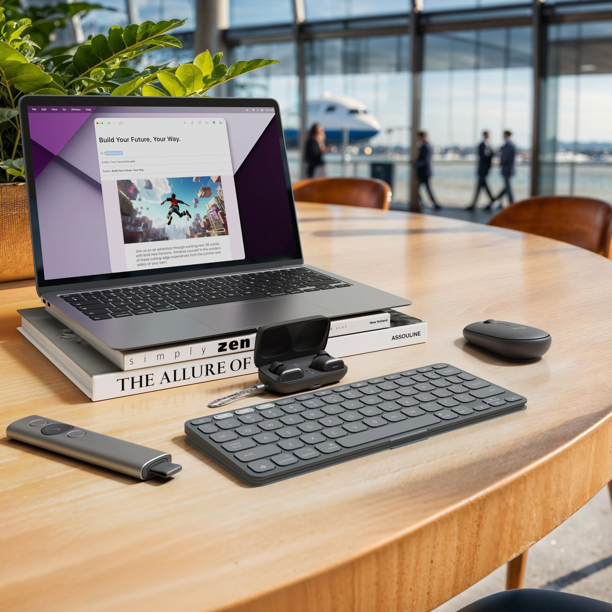 Logitech Spotlight Presentador Inalámbrico, 2.4 GHz y Bluetooth, Receptor USB, Puntero Láser Digital, Distancia de 30 Metros, Cronometro, PC/Mac/Android/iOS, Negro/Blanco