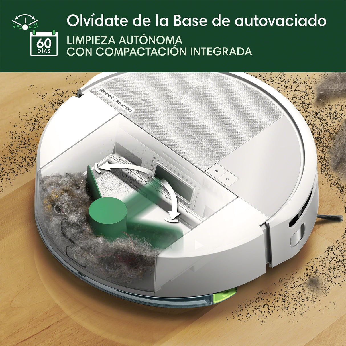 iRobot Roomba 205 DustCompactor Combo robot, Compacta la suciedad en interior, Autonomía de 60 días sin vaciar el robot, Succión potente y alto rendimiento, Navegación LiDAR,Limpieza multisuperficie_B