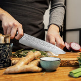 KOTAI | Cuchillo de chef Gyuto | Cuchillo de chef profesional | Hoja de 20 cm | Cuchillos forjados a mano | Acero inoxidable japonés 440C | Mango de madera de Pakka | Tang oculto completo