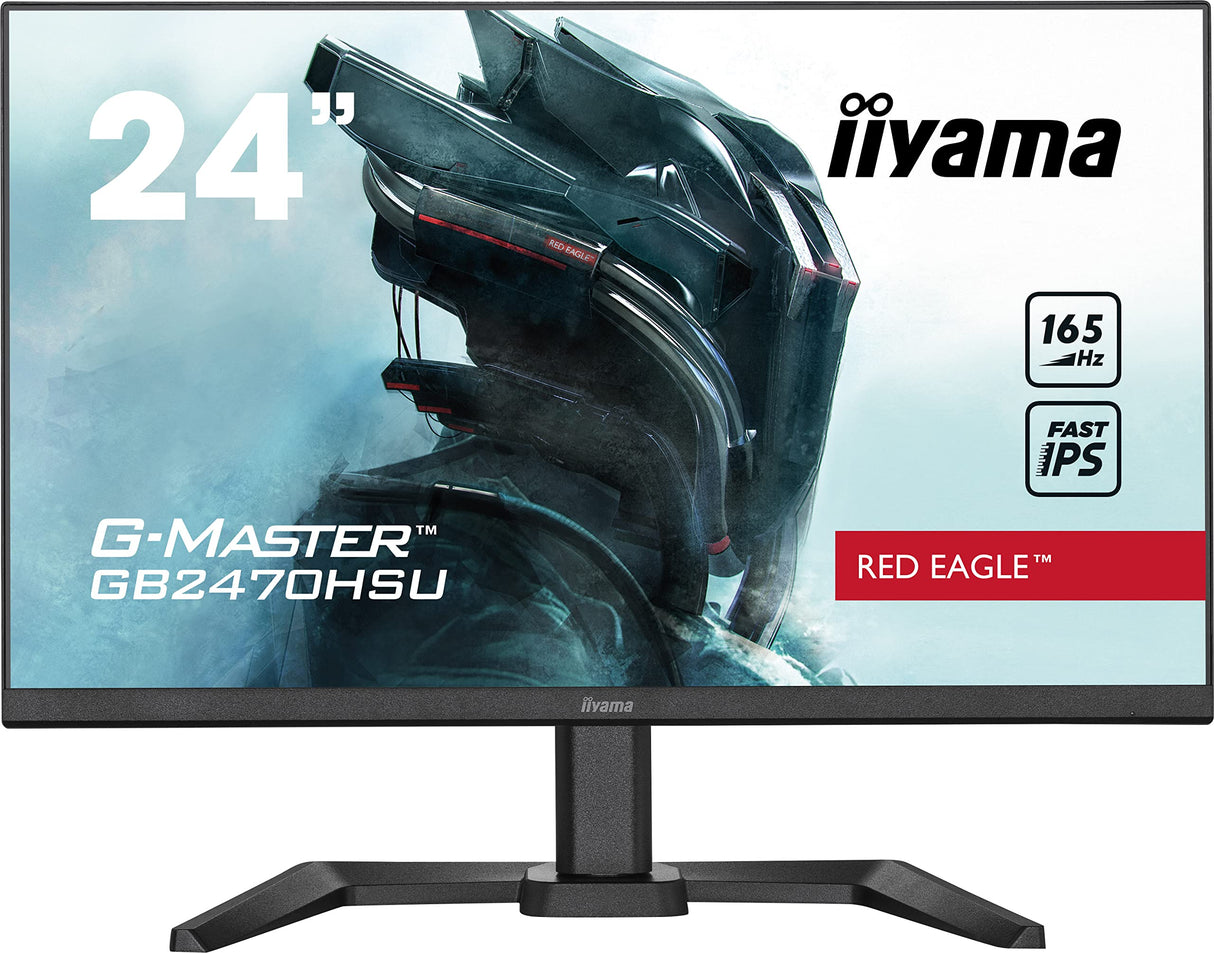 iiyama GB2470HSU-B5 24" Fast IPS Gaming, G-Master Red Eagle, FreeSync Premium, 1920x1080, 165Hz, 250cd/m², 1100:1, HDMI, DisplayPort, 0,8ms (MPRT), Altavoces, USB-HUB (2x2.0), Black Tuner