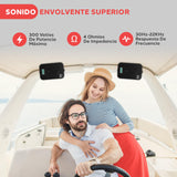 Pyle par de altavoces marinos, Woofer de 3.5”, Tweeter 1, Potencia de 300V Montaje en pared, Techo, Interiores, Exteriores