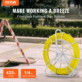 VEVOR Rodder - Cable de fibra de vidrio (130 m, 4,5 T, 6 mm, radio de curvatura, fibra de vidrio, con jaula y soporte, 150 g/m)