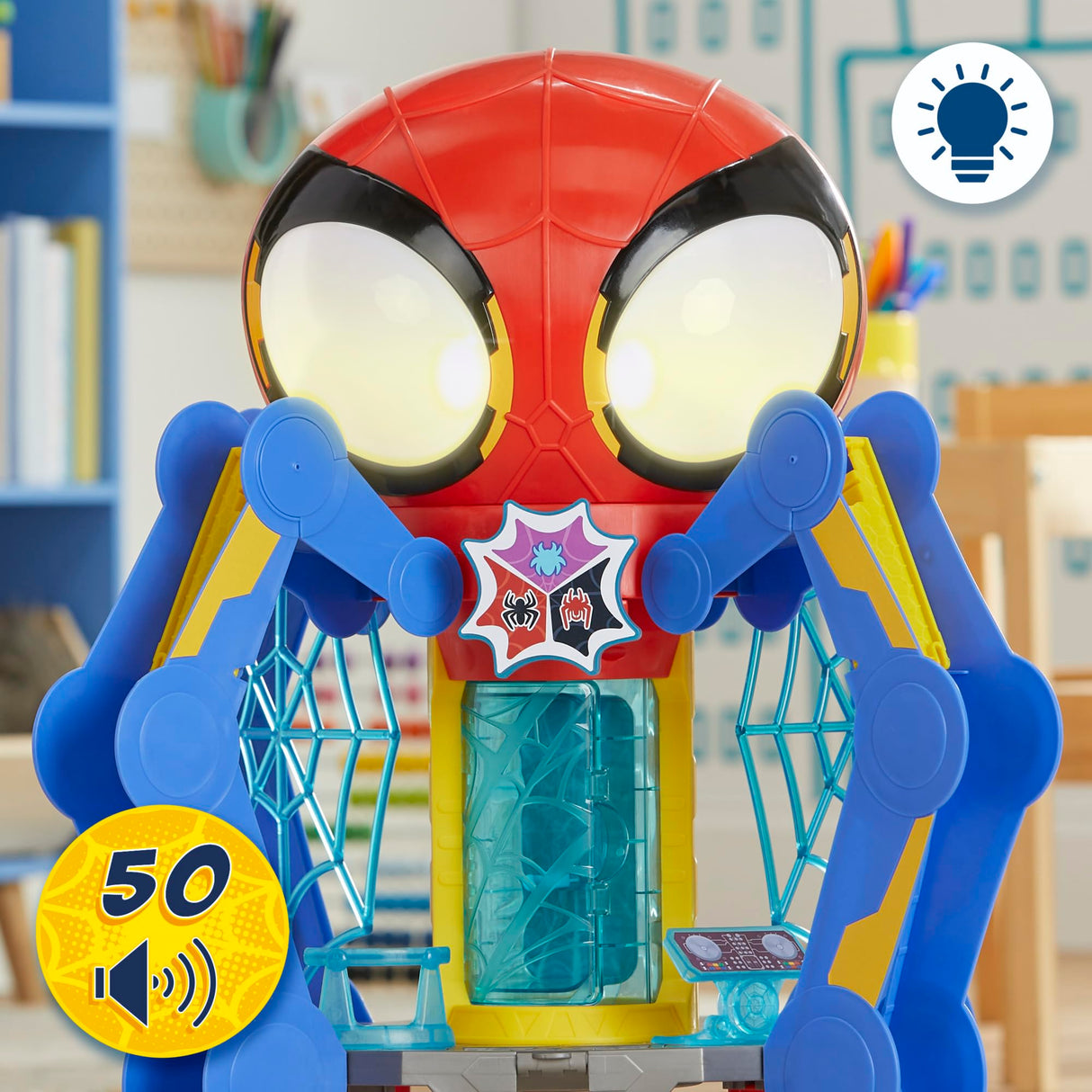 SPIDEY AND HIS AMAZING FRIENDS Marvel Aracnocuartel de los Web-Spinners - Set de Juego Infantil con Figura de Spidey, vehículo y Accesorios