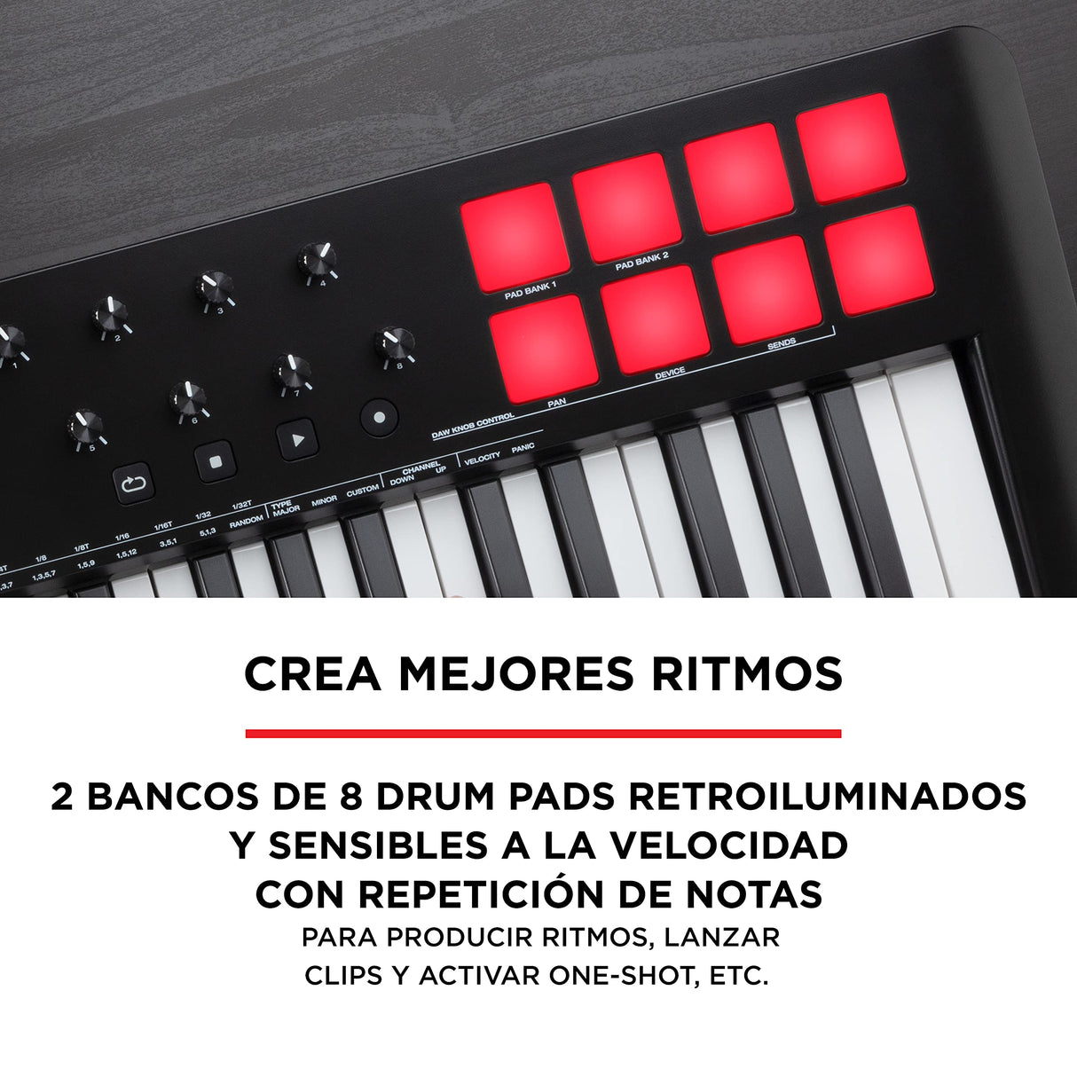 M-Audio Oxygen 49 (MKV) - teclado controlador MIDI USB con 49 teclas, beat pads, Smart Chord, modos de escala, arpegiador y pack de sonidos de Native Instruments (integración de NKS)