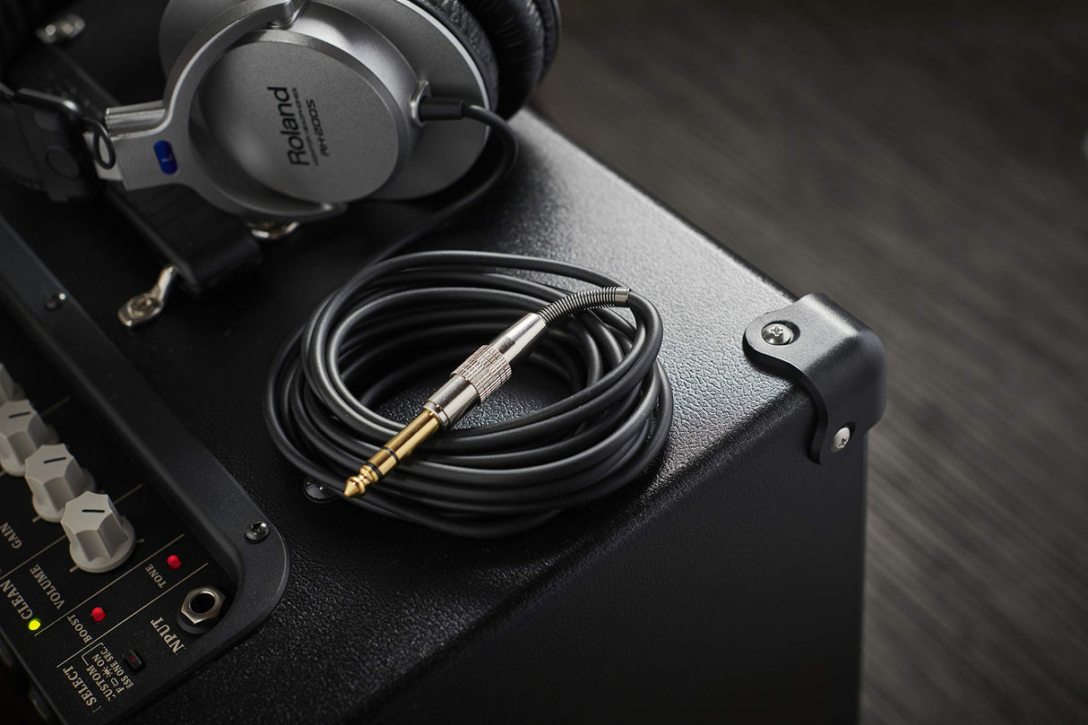Roland Auriculares de monitorización estéreo con Cable Liso y Color Plata RH-200S — Auriculares de monitorización estéreo Transparentes, precisos y cómodos Studio