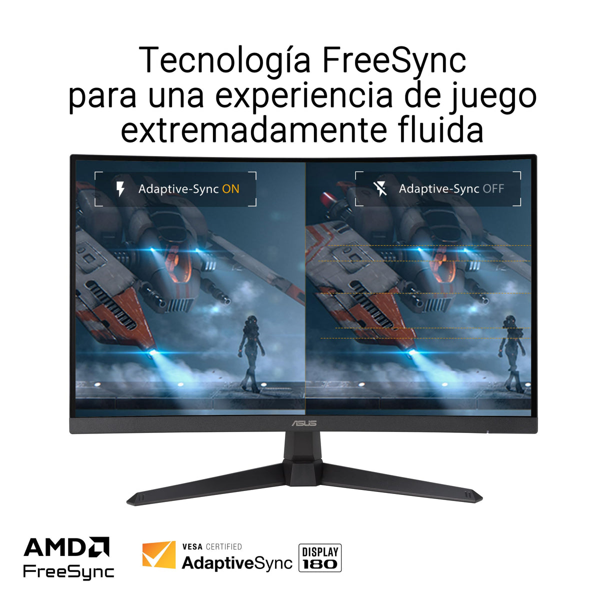 ASUS TUF Gaming VG27WQ3B Monitor Gaming de 27 Pulgadas QHD, Curvo, 180 Hz, ELMB, FreeSync, Tiempo de Respuesta de 0.5 ms, 90% DCI-P3, HDR, DisplayWidget Center