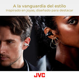 JVC Auriculares Inalámbricos Bluetooth | 24h de Batería y Carga Rápida | Oido Abierto | Ligeros y Resistentes al Agua | Ideales para el Deporte con IPX4 y Control Táctil - HA-NP1T Gris