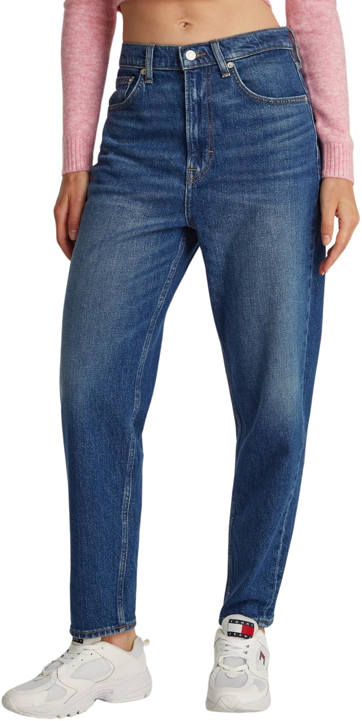 Tommy Jeans Vaqueros Mujer Mom-Fit Tapered Fit, Azul (Denim Dark), 26W/30L