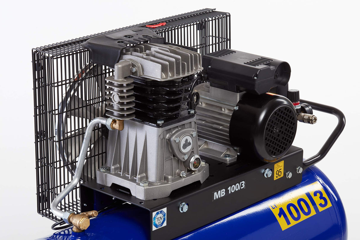 MICHELIN - Compresor de aire MB100/3 - Tanque de 100 litros - Motor de 3 cv - Presión máxima 10 bar - Flujo de aire 250 l/min - 15 m³/h