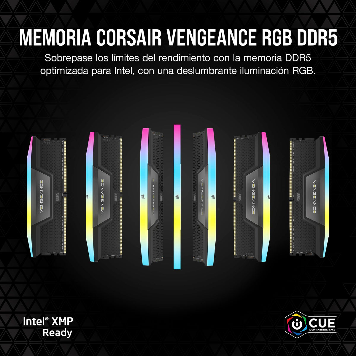CORSAIR Vengeance RGB DDR5 RAM 64GB (2x32GB) 6000MHz CL40-50-50-96 1.35V Intel XMP 3.0 Memoria de Ordenador de Sobremesa – Negro (CMH64GX5M2D6000C40)