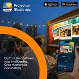 Epson Lifestudio Grand Plus EH‑LS970B | Proyector TV Láser de Ultracorto Alcance | Cine en Casa 4K | 4.000 Lúmenes | Imagen IA | Sonido BOSE | GoogleTV | Pantalla 150 Pulgadas | Garantia5 Años | Negro