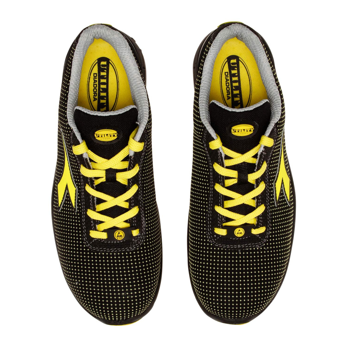 DIADORA Run Atom Low S3 SRC ESD, Zapatillas Deportivas Hombre, Black/Yellow CROMS, 41 EU
