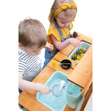 JANOD Muddy Lab-Cocina Infantil de Madera FSC-10 Accesorios-Juego de Imitación Exterior para Niños-A Partir de 3 Años, J06632, Color Azul Cielo/Gris, 77 x 35 x 95 (JURATOYS