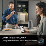 Haier Hervidor Inteligente Series 7 con Control de Temperatura por grado, Pantalla LCD, 6 programas automáticos, Mantener Caliente, Acero inoxidable, Ahorro de energía, 1,3 L, 2000 W, Gris