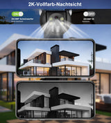Ankway 4G/3G LTE Camara Vigilancia Exterior Bateria Solar, 2K Camara Video Vigilancia Sin Cable con Painel Solar, Visión Nocturna Colorida, Detección De Movimiento, Conversación Bidireccional, IP66