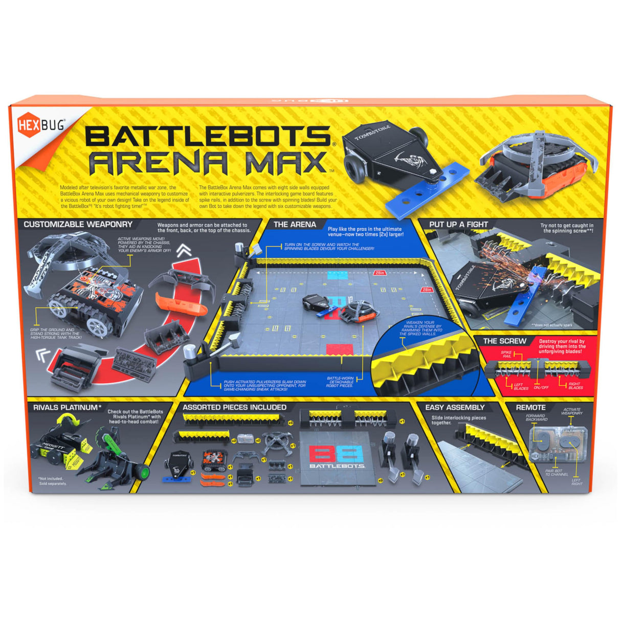 HEXBUG BattleBots Arena MAX, Juguetes Robot de Control Remoto para niños con más de 30 Piezas, Juguetes Stem para niños y niñas de 8 años en adelante, baterías Incluidas