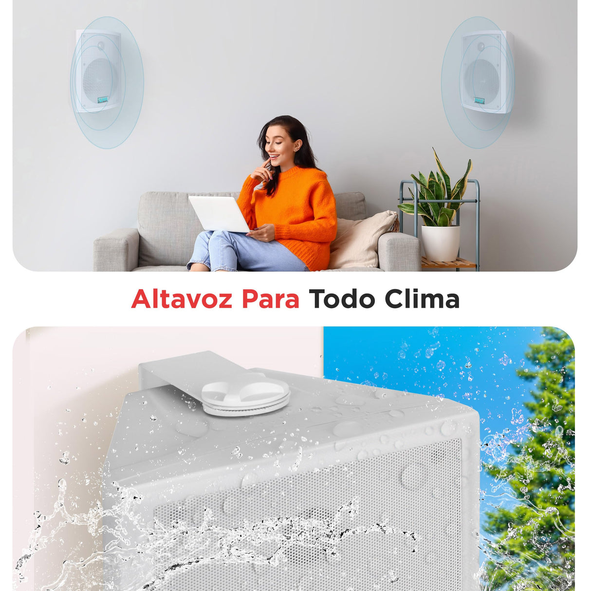 Pyle altavoces, Dobles, 6.5”, Resistentes a la intemperie, Montaje en pared o techo, Con parrilla resistente, Waterproof, Ideal para uso en patio, Piscina