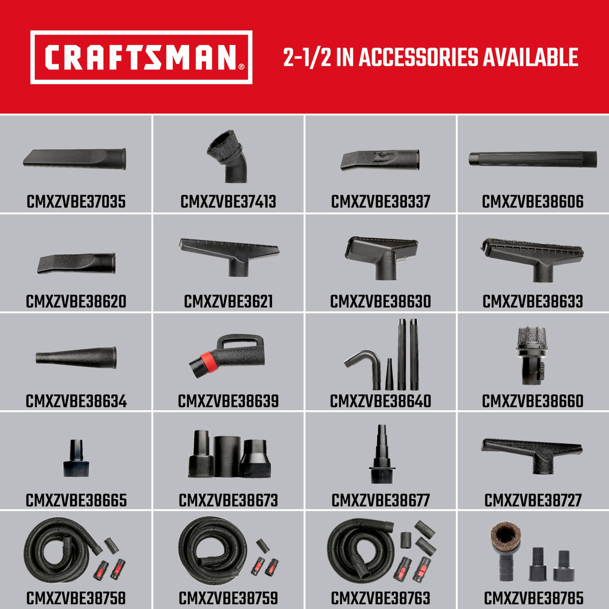 CRAFTSMAN CMXEVBE18595 Aspiradora húmeda y Seca de 16 galones, 6.5 CV, aspiradora Resistente con 4 Bolsas de Recogida de Polvo y Accesorios