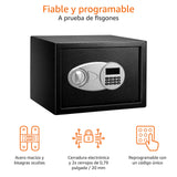 Amazon Basics Caja Fuerte de Seguridad de Acero con Cerradura con Teclado, Protege Dinero, Joyas, Documentos de identificación, 14 l, 35 cm x 25 cm x 25 cm, Color Negro