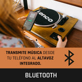 Tocadiscos Lenco LS-55 con Altavoces Integrados - Recepción Bluetooth - Codificación Directa de MP3 a Medios de Almacenamiento - 2 x 5 vatios RMS - Entrada USB - AUX - Marrón