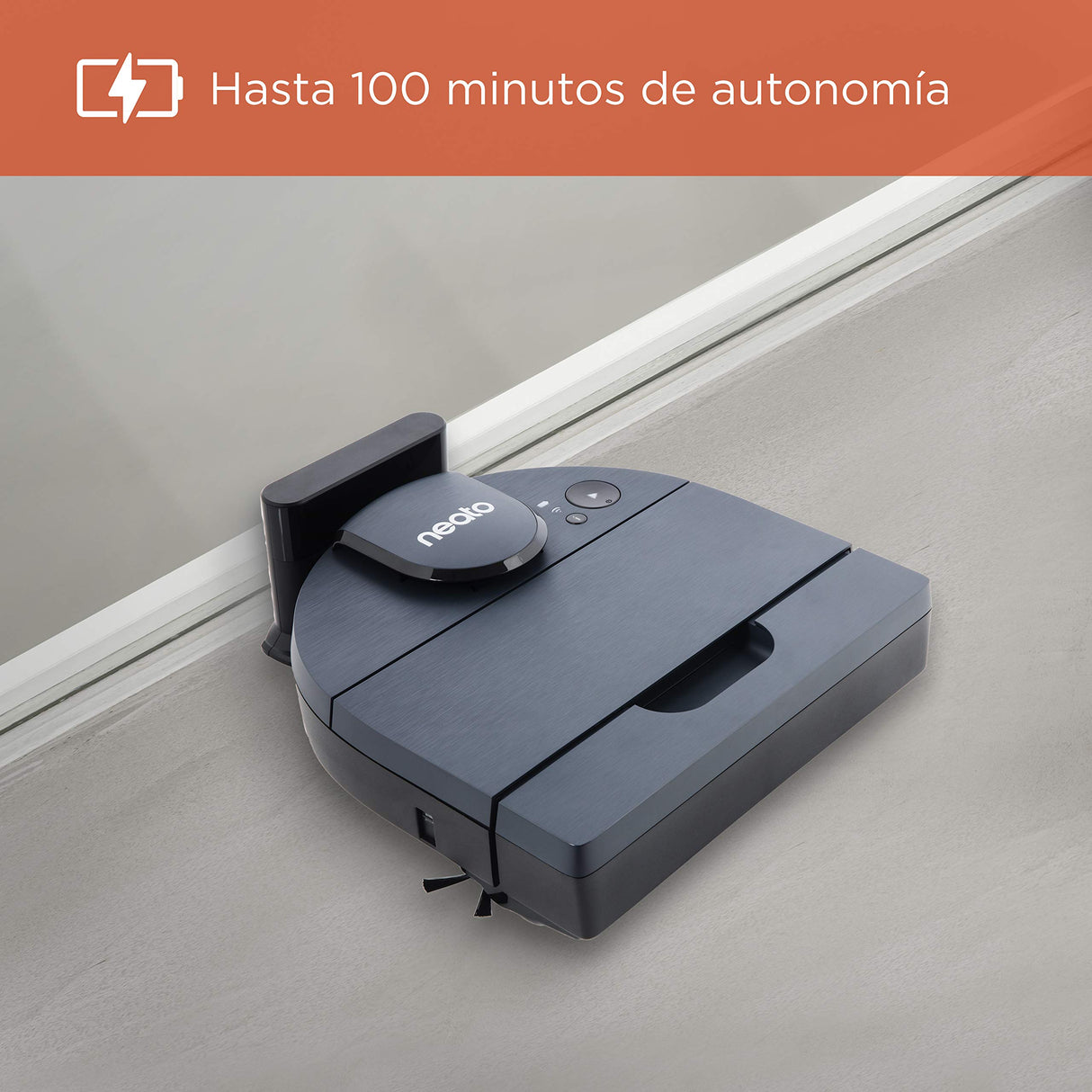 Neato Robotics D8 - Robot Aspirador Inteligente - Navegación láser - Batería de larga duración de 100 minutos - 700ml depósito de polvo - Auto Recarga - Ideal para suelos y alfombras