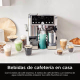 Ninja Luxe Pro Cafetera 3 en 1 para latte, cappuccino, cold brew y espresso con molinillo y espumador de leche integrados, fácil de usar y 5 preajustes automáticos de espuma, plata, ES701EU