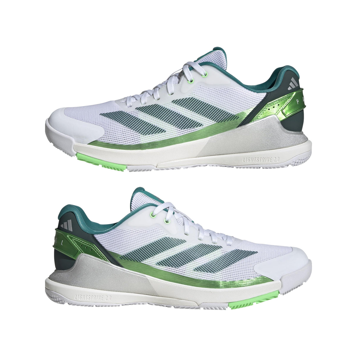 adidas Hombre Crazyquick Lightstrike Padel Shoes, Cloud White/Aurora Ivy/Lime Burst, 43 1/3 EU