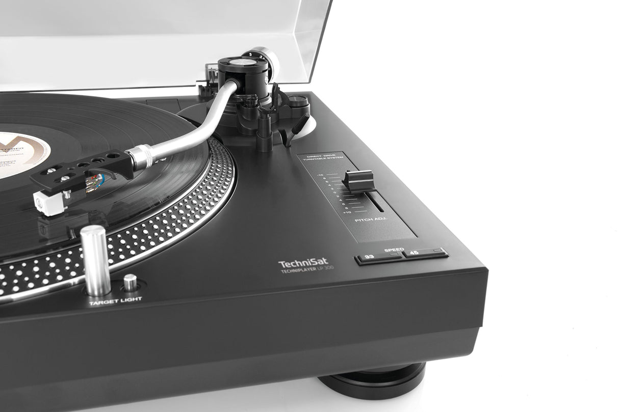 TechniSat TECHNIPLAYER LP 300 - Tocadiscos profesional USB (con función Scratch y digitalización, velocidad de rotación: 33/45 rpm, accionamiento directo controlado por cuarzo), color negro