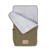 LÄSSIG Bolsa para pañales, cambiador, fijación para cochecito de bebé, soporte para botellas, fabricado de forma sostenible/GRE Rolltop Backpack, verde