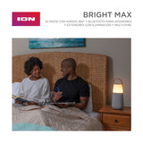 ION Audio Bright MAX - Altavoz Bluetooth portátil Impermeable, con iluminación, Sonidos atmosféricos a 360°, tecnología Multi-Sync y batería Recargable, Gray