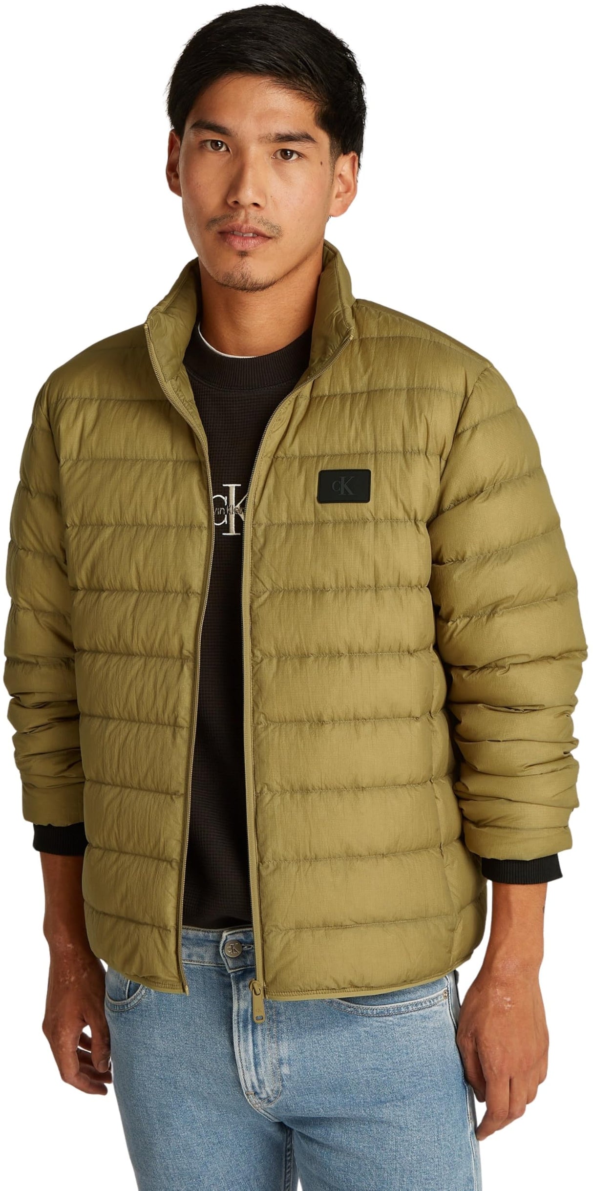 Calvin Klein Cazadora acolchada Hombre Down Jacket ligera, Verde (Gothic Olive), XL